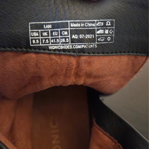 Vionic Lani Black Leather Lace Up Boots Size 9.5 Low Heel Comfort Edgy Grunge - Picture 10 of 10